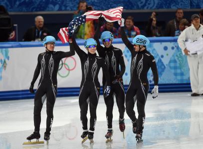 美国短道速度约旦马龙在索契奥运会上