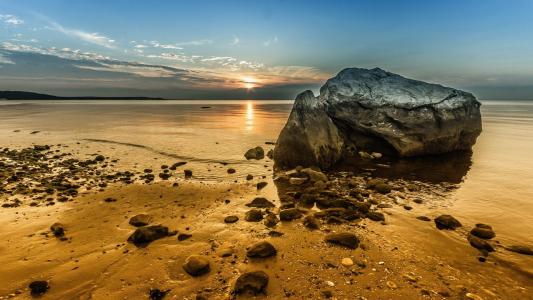 岩石，沙子，太阳