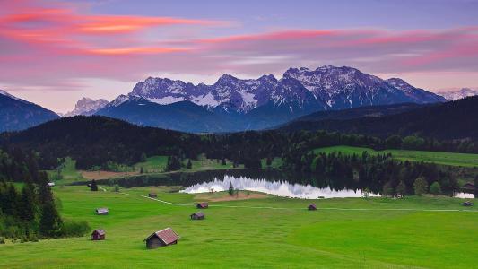美丽的巴伐利亚阿尔卑斯山，德国。
