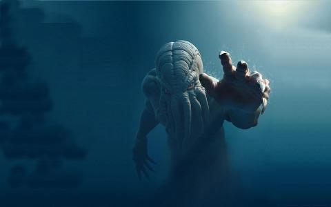 怪物克苏鲁在海底