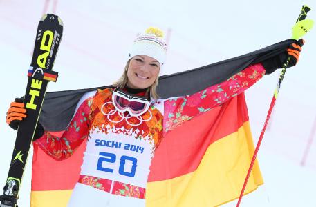 玛丽亚·赫夫瑞奇2014年在索契获得金牌和铜牌