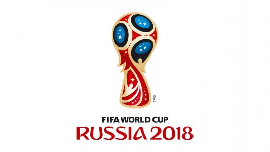 2018年国际足联世界杯的象征在白色背景的