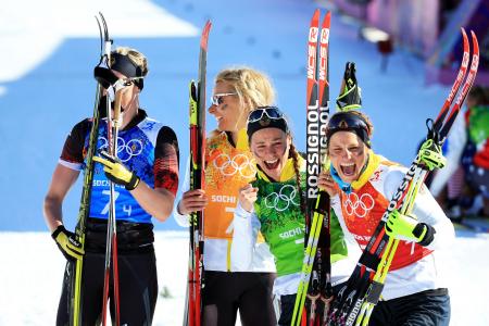 德国滑雪运动员Claudia Nystad获得铜牌