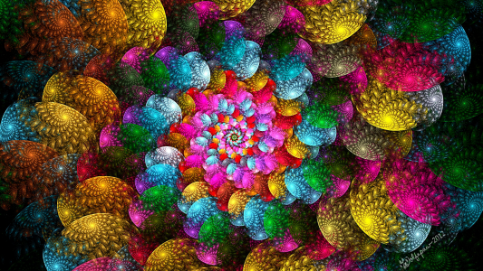 明亮的彩色螺旋抽象图案