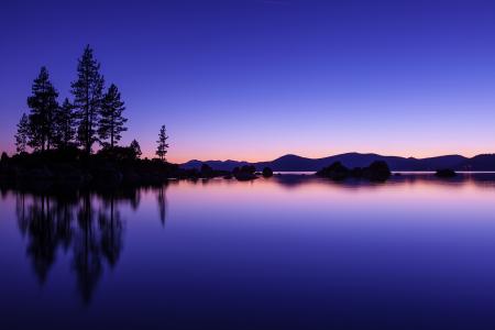 湖，蓝色的湖，反射，舒缓