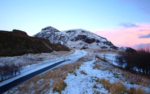 苏格兰的冬季景观
