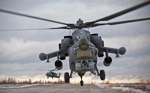 天空，螺旋桨，直升机，Mi-28