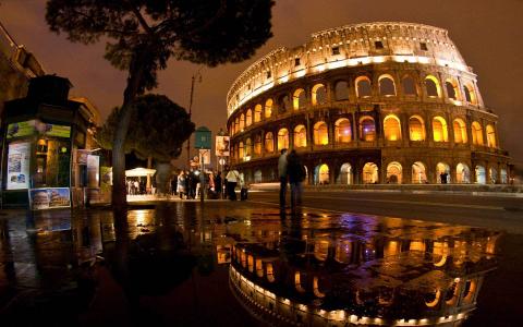 雨后在意大利罗马散步