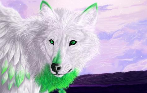 绿眼睛的白狼