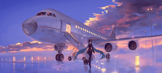 Vocaloid初音未来离开飞机