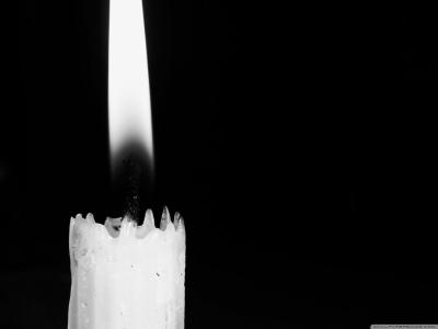 蜡烛，火焰，黑色和白色