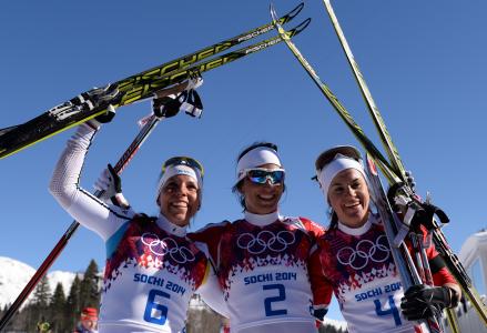 Marit Bjorgen挪威滑雪运动员在索契获得金牌