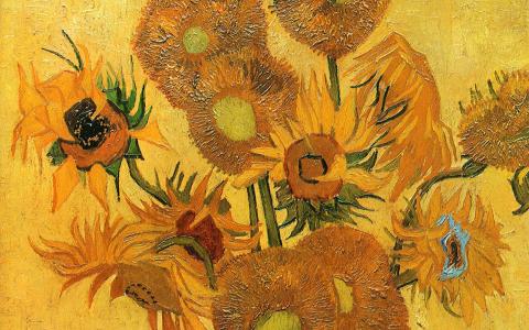 文森特·梵高（Vincent Van Gogh）的着名画作 - 一个带有十五朵向日葵的活花瓶