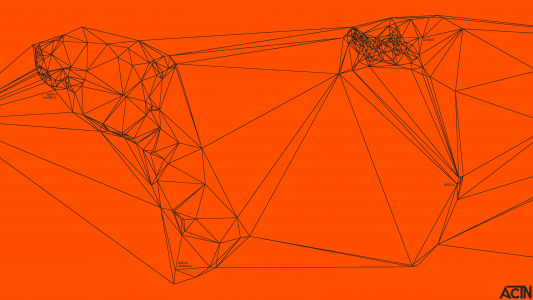 世界的几何地图尼古拉斯·费尔顿，橙色背景