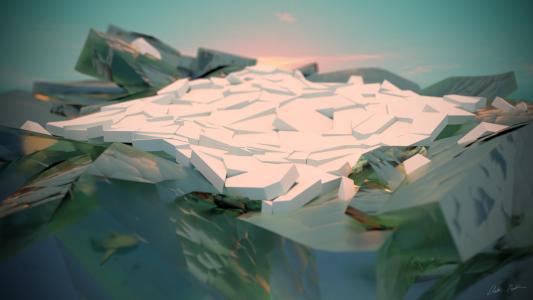 冰川，3D图形