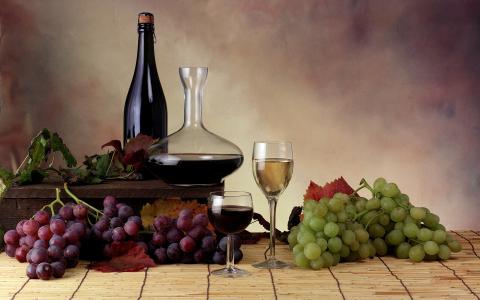 葡萄集群和葡萄酒