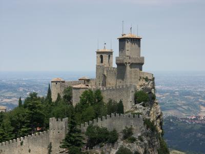 在意大利圣马力诺山顶的堡垒