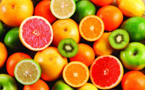 水果，猕猴桃，橙，柠檬，葡萄柚