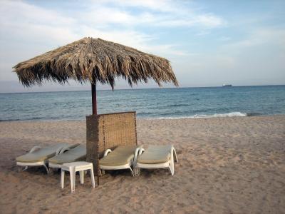 埃及塔巴度假村的海滩