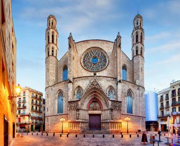 圣玛丽亚del Mar古老教会，巴塞罗那。