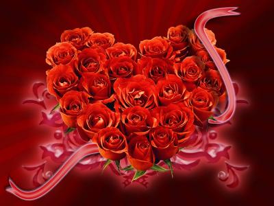 情人节那天的红玫瑰花束