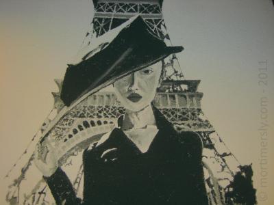 涂鸦，巴黎的一个女孩