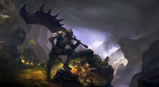 战士用斧子在游戏中的怪物猎人