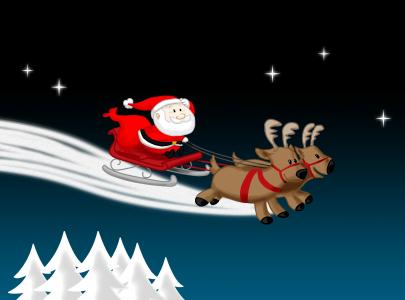 圣诞老人在鹿
