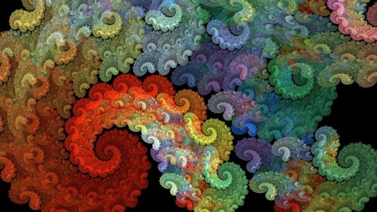 彩虹抽象螺旋3d图形