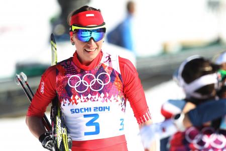 波兰滑雪运动员索契（Sochi）的贾斯蒂娜·科瓦尔奇克