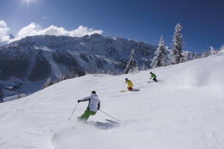 在奥地利迈尔霍芬滑雪胜地滑雪