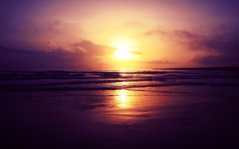 在海滩上的日落