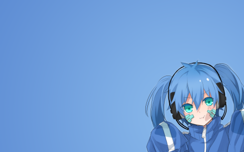 在蓝色背景的Vocaloid，Kagerou项目动画