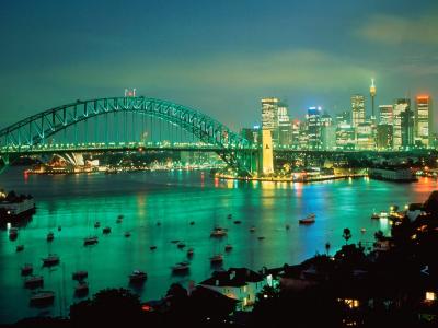 悉尼港在黄昏