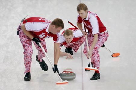 在索契奥运会上的俄罗斯冰壶队