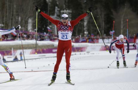 Dario Cologna瑞士滑雪比赛在索契奥运会上获得金牌得主