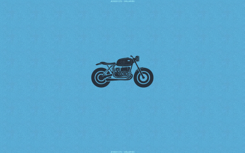 摩托车，蓝色背景的黑色剪影