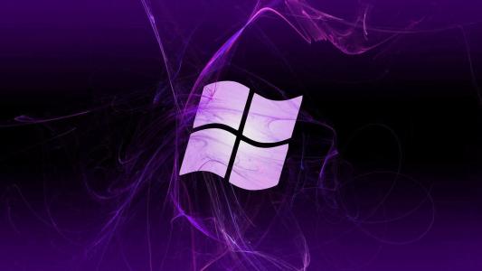 Windows标志，紫色背景