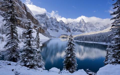 加拿大的冬天湖