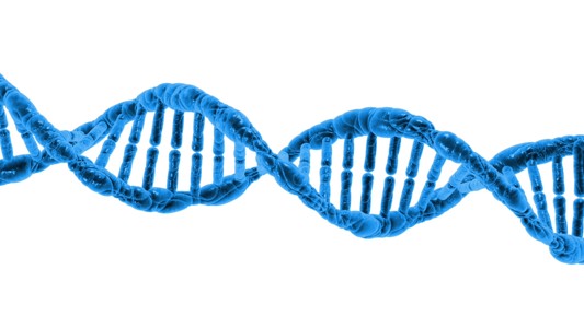 3D蓝色DNA分子结构图
