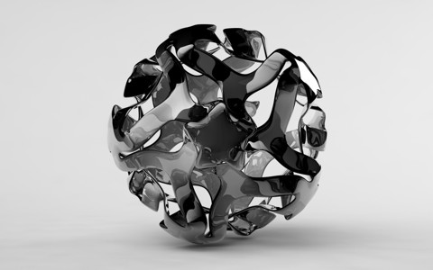 3D创意黑镂空球体