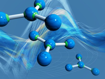 3D蓝色化学分子