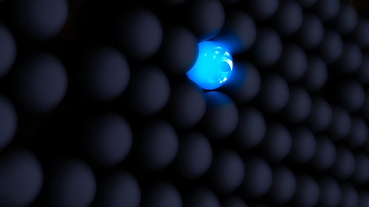 3D蓝色发光球体