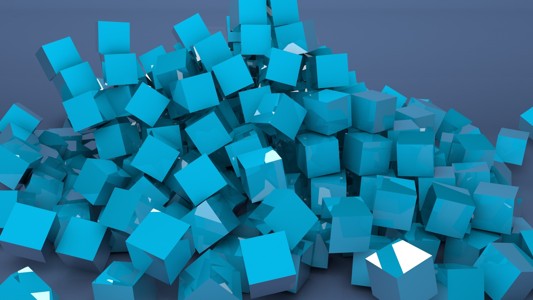 蓝色3D方块