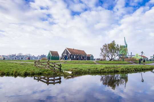 荷兰桑斯安斯的风车景色图片