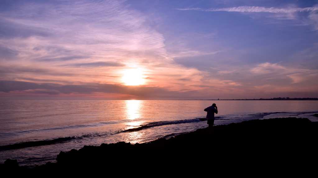 海滨夕阳唯美景致
