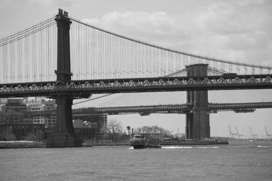 美国纽约曼哈顿大桥景色图片