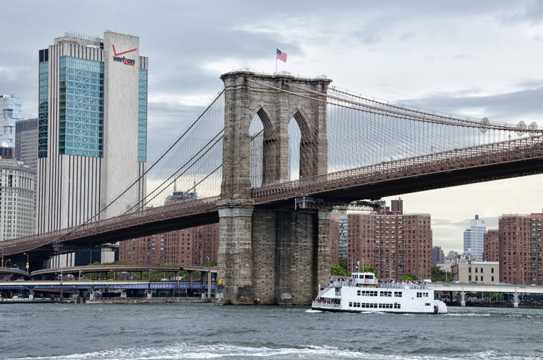 美国纽约布鲁克林大桥建筑景色图片