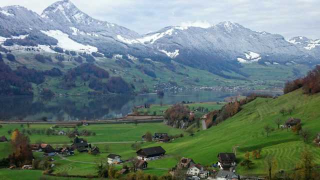 瑞士冬天唯美景致图片