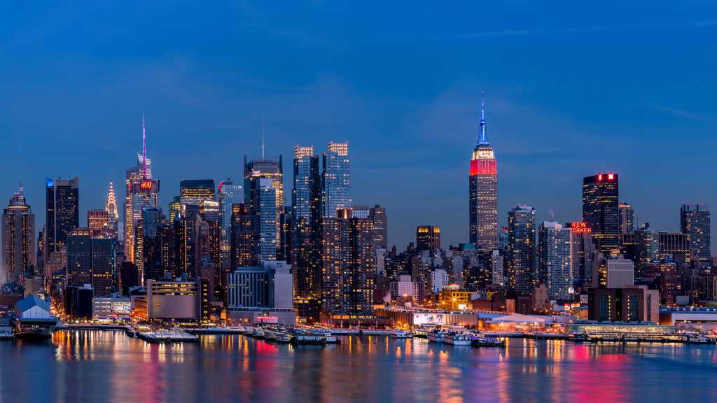 纽约帝国高楼夜景高清图片
